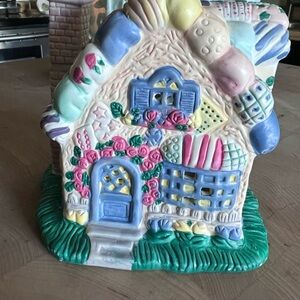 Colorful Ceramic Cottage Art Piece